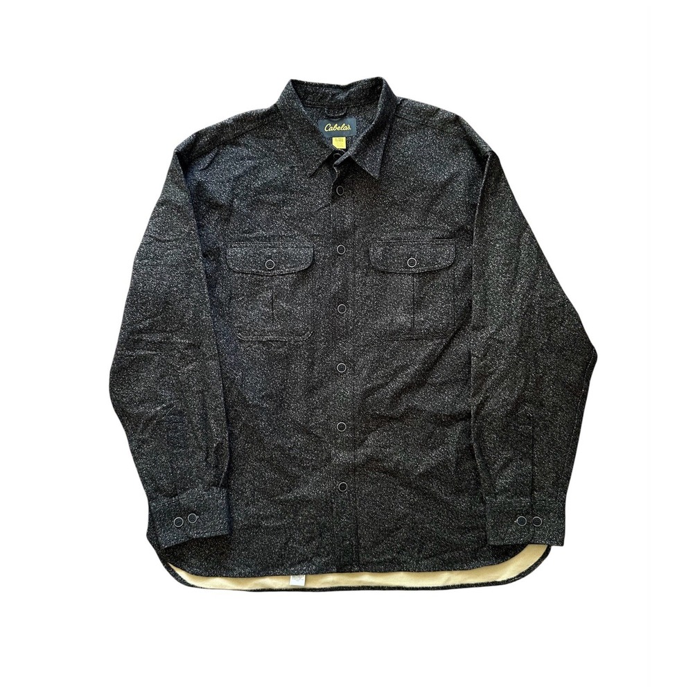 Cabela's Shirt Soft Heavy Hunting Flannel Gorpcore Black/Tan Mens Size XL